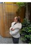 معطف فرو كبير الحجم مطوي بياقة واسعة - 3