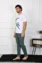 Women's Cotton Combed Lover Combination Pajamas Set White 50127 Price is for Single Set - 3