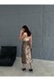 Zeo Basic Varak Printed Leopard Patterned Midi Skirt - 6