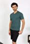Men's Combed Cotton Petrol Color 3-Piece Pajama Set 6848 - 4