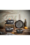 SIRENA 3540 - 7 Piece Bio Granite Pfoa Ptfe Free Pot Pan Dowry Set Anthracite Copper Detailed