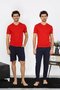 Men's Combed Cotton Red 3-Piece Pajama Set 6848