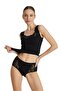1316 Black Cotton Lace High Waist Panties - 3