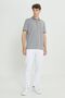 3-Piece Non-Shrink Cotton Fabric Slim Fit Men's Light Navy Blue-Grey-Black Non-Curling Polo Collar T-Shirt Pack - 6