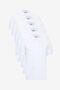 Pack of 5 Non-Shrinkable Cotton Fabric Non-Curling Polo Collar Slim Fit Slim Fit Men's White T-Shirt