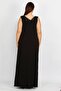 Women's Large Size Black Sequin Detailed Wrap Evening Dress 65n34786 - 5