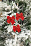 Christmas Tree Ornament Red Sequin Bow 3 Pieces 12 cm