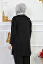 New Season Flexible Comfort Model Hijab Tunic Soft Comfortable Cotton Fabric Stylish Long Tunic Black - 5