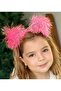 Cute Lol Doll Luxury Design Silvery Shiny Lights up Rotating Pink Pompom Crown Pon Pon Children's Crown