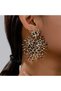Bohemian Style Leopard Print Thorn Heart Shaped Swinging Earrings