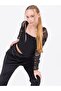 Girl's Glittery Sleeves Gathered Tulle Blouse - 4