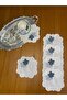 Stylish Cocktail Presentation Napkins with 6 Linen Gray Leaves - 2