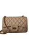 Women's Crossbody Bag with Quilted Chain Detail - Sand
