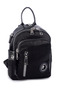 Women's Convertible Backpack and Shoulder Bag Stylish Large Zipper Bag Glitter - Black