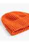 Elastic Knitted Beret with Folded Edges - 3