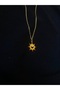 Steel Gold Minimal Stone Detailed North Star Necklace - 3