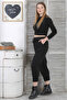 Black Double Pocket Elastic and Tied Waist Short Leg Casual Cotton Woven Trousers - 3