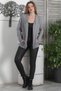 Italian Gray Kimono Collar Long Sleeve Non-Closing Double Pocket Casual Knitwear Cardigan - 6