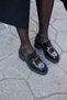 Genti̇le Women's Black Patent Leather Eva Sole Loafer Shoes - 6