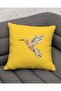 Gift Set of 2 Throw Pillow Pillowcases with Flower Leaf and Bird Pattern in Yellow Colors - 5