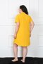 Fashion Stripe Large Size Combed Cotton Buttoned Yellow Tunic Nightgown 1025 - 4