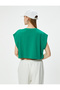 Crop T-Shirt Oversize Crew Neck Batwing Sleeve - 4