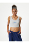 Sports Bra with Slogan Embroidery U-Neck Slim Fit - 3