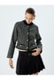 Tweed Shirt Jacket Buttoned U-Neck Pocket Detail Slim Fit - 3