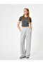 Printed Back T-Shirt Crop Crew Neck Lycra Slim Fit - 2