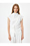 Mock Neck Asymmetric Knot Detail Sleeveless Blouse - 3