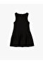 Pinafore Dress Sleeveless Round Neck Buckle Detail Viscose Fabric - 2
