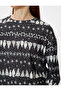 Printed Long Sleeve Crew Neck Christmas Themed Pajamas Top - 5