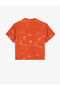 Short Sleeve Shirt Print Detail Single Pocket Viscose Fabric - 3
