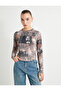 Printed Long Sleeve T-shirt Crew Neck Slim Fit - 3