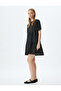 Balloon Sleeve Dress Mini Polka Dot Layered Crew Neck - 2