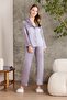 Satin Piping Women's Pajama Set - 1200 Royal