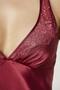 Satin Lace Women's Nightgown - 860 Claret Red - 3