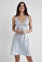 Women's Satin Lace Nightgown - 603 Mist