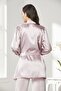 Velvet Satin 3-Piece Women's Pajama Set - 2050 Rose - 3