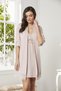 Combed Cotton Lace Women's Nightgown and Dressing Gown Set - 4020 Powder - 2