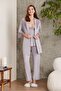 Lace Combed Cotton 3-Piece Women's Pajama Set - 2820 - 2