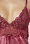 Velvet Satin Women's Nightgown - 845 Claret Red - 3