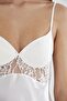 Satin Lace Women's Nightgown and Dressing Gown Set - 4075 Ecru - 6