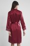 Satin Lace Women's Nightgown and Dressing Gown Set - 4265 Burgundy - 4