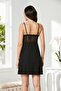 Combed Cotton Lace Women's Nightgown and Dressing Gown Set - 4020 Black - 7