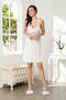 Velvet Satin Lace Women's Nightgown and Robe Set - 4045 Ecru - 5