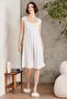 Combed Cotton Lace Women's Nightgown and Dressing Gown Set - 4005 Ecru - 3