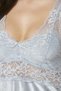 Velvet Satin Lace Women's Nightgown and Dressing Gown Set - 4045 Mist - 6