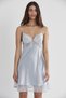 Satin Lace Women's Nightgown and Dressing Gown Set - 4075 Mist - 6
