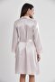 Satin Lace Women's Nightgown and Dressing Gown Set - 4265 Powder - 4